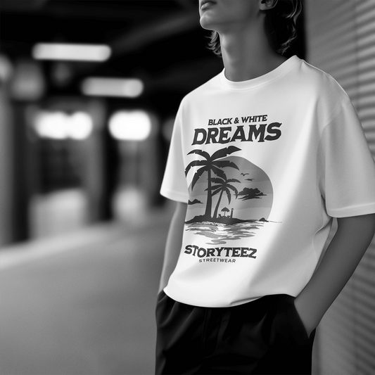Black & White Dreams - Premium Heavy Oversized Teez 240 GSM